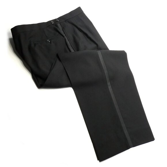 Polo Ralph Lauren Tuxedo Suit Men’s Black Wool Grosgrain Satin Lapel 48 Italy - Picture 9 of 15